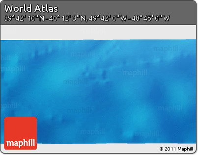 Shaded Relief 3D Map of the Area around 39° 57' 6" N, 49° 13' 30" W