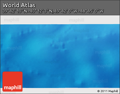 Shaded Relief 3D Map of the Area around 39° 57' 6" N, 49° 13' 30" W