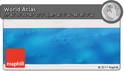 Shaded Relief Panoramic Map of the Area around 39° 57' 6" N, 49° 13' 30" W