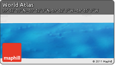 Shaded Relief Panoramic Map of the Area around 39° 57' 6" N, 49° 13' 30" W