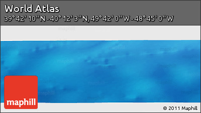 Shaded Relief Panoramic Map of the Area around 39° 57' 6" N, 49° 13' 30" W