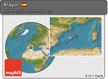 Satellite Location Map of Alayor
