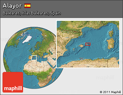 Satellite Location Map of Alayor