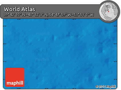 Physical Map of the Area around 39° 57' 6" N, 54° 19' 30" W