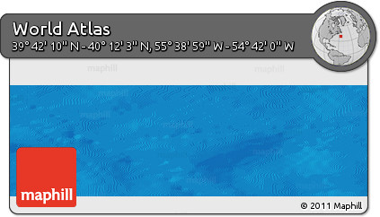 Shaded Relief Panoramic Map of the Area around 39° 57' 6" N, 55° 10' 29" W