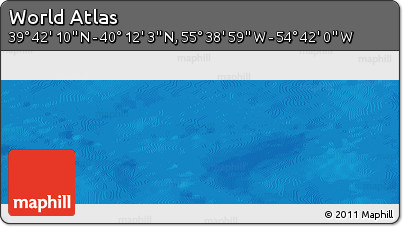 Shaded Relief Panoramic Map of the Area around 39° 57' 6" N, 55° 10' 29" W