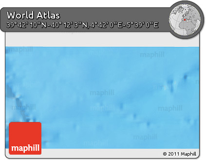 Physical 3D Map of the Area around 39° 57' 6" N, 5° 10' 30" E