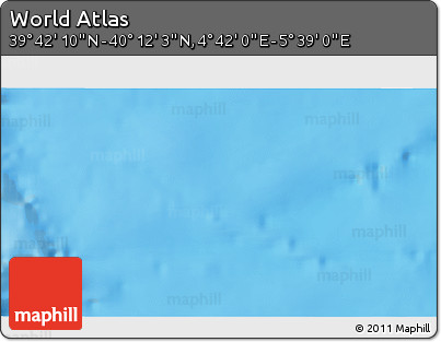 Physical 3D Map of the Area around 39° 57' 6" N, 5° 10' 30" E