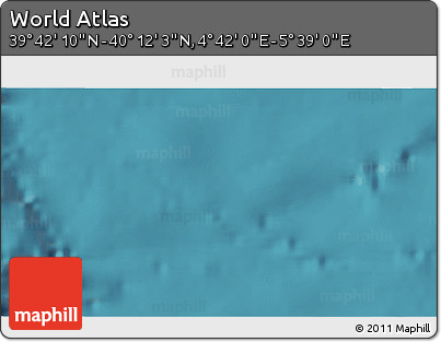 Satellite 3D Map of the Area around 39° 57' 6" N, 5° 10' 30" E