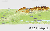 Physical Panoramic Map of the area around 39° 57' 6" N, 5° 52' 30" W