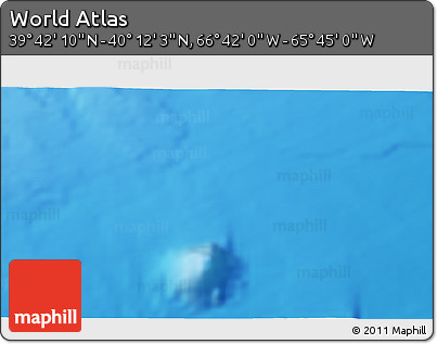 Physical 3D Map of the Area around 39° 57' 6" N, 66° 13' 29" W
