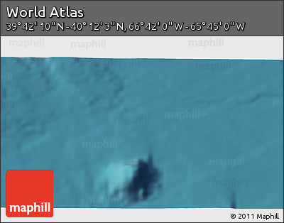 Satellite 3D Map of the Area around 39° 57' 6" N, 66° 13' 29" W