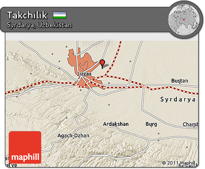 Shaded Relief 3D Map of Takchilik