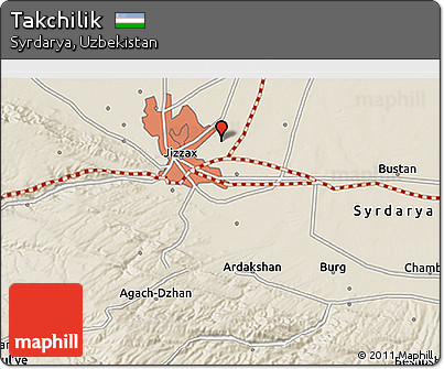 Shaded Relief 3D Map of Takchilik