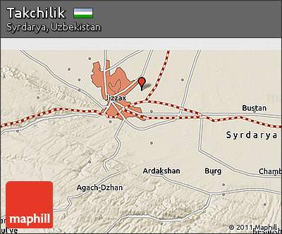 Shaded Relief 3D Map of Takchilik