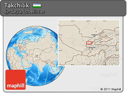 Shaded Relief Location Map of Takchilik
