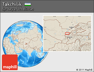 Shaded Relief Location Map of Takchilik