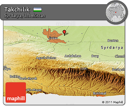Physical Panoramic Map of Takchilik