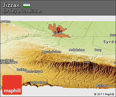Physical Panoramic Map of Jizzax