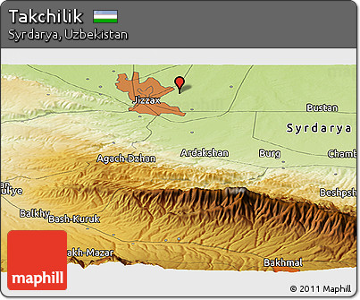 Physical Panoramic Map of Takchilik