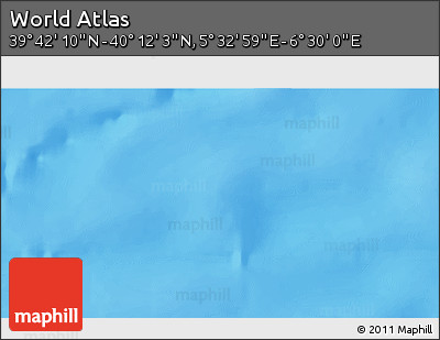 Physical 3D Map of the Area around 39° 57' 6" N, 6° 1' 30" E
