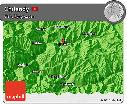 Political 3D Map of Chilandy