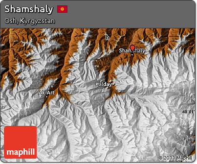 Physical Map of Shamshaly