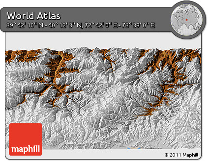 Physical 3D Map of the Area around 39° 57' 6" N, 73° 10' 30" E