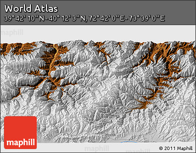 Physical 3D Map of the Area around 39° 57' 6" N, 73° 10' 30" E