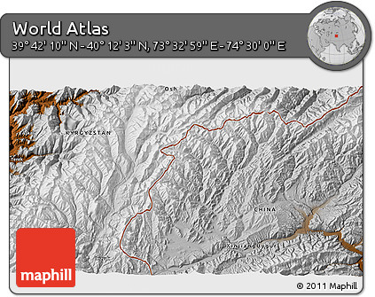 Physical 3D Map of the Area around 39° 57' 6" N, 74° 1' 30" E