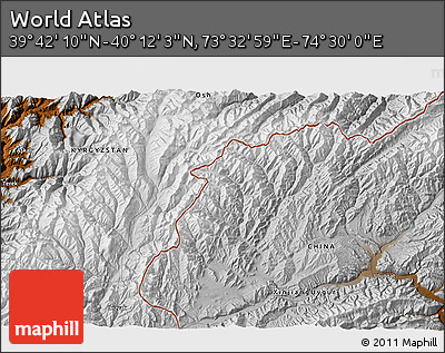 Physical 3D Map of the Area around 39° 57' 6" N, 74° 1' 30" E