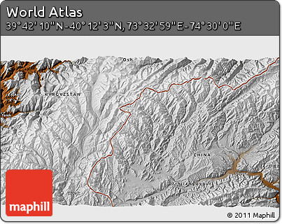 Physical 3D Map of the Area around 39° 57' 6" N, 74° 1' 30" E