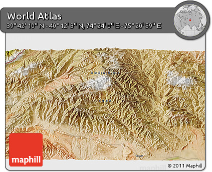 Satellite 3D Map of the Area around 39° 57' 6" N, 74° 52' 30" E