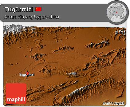 Physical 3D Map of Tügürmiti