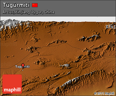 Physical 3D Map of Tügürmiti