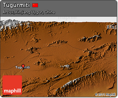 Physical 3D Map of Tügürmiti