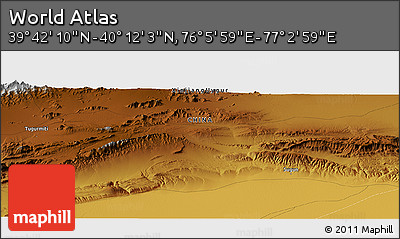 Physical Panoramic Map of the Area around 39° 57' 6" N, 76° 34' 29" E