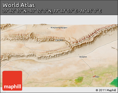 Satellite 3D Map of the Area around 39° 57' 6" N, 78° 16' 30" E
