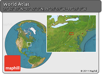 Satellite Location Map of the Area around 39° 57' 6" N, 78° 7' 30" W