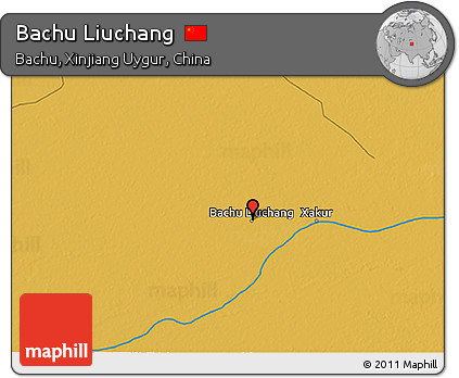 Physical 3D Map of Bachu Liuchang