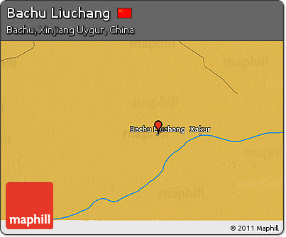 Physical 3D Map of Bachu Liuchang