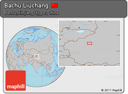 Gray Location Map of Bachu Liuchang