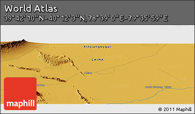 Physical Panoramic Map of the Area around 39° 57' 6" N, 79° 7' 30" E