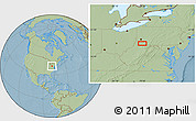 Savanna Style Location Map of the area around 39° 57' 6" N, 79° 49' 29" W, hill shading