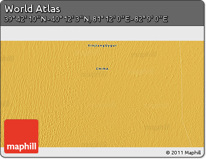 Physical 3D Map of the Area around 39° 57' 6" N, 81° 40' 30" E
