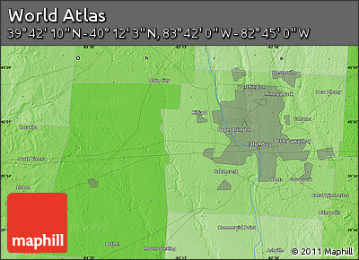 Political Map of the Area around 39° 57' 6" N, 83° 13' 29" W