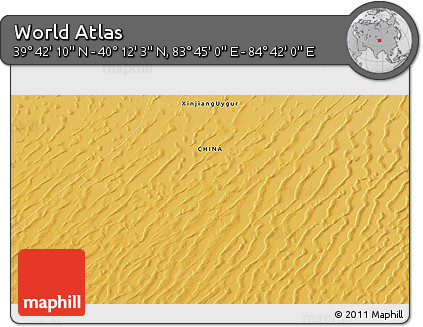 Physical 3D Map of the Area around 39° 57' 6" N, 84° 13' 29" E