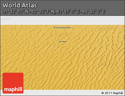 Physical 3D Map of the Area around 39° 57' 6" N, 84° 13' 29" E
