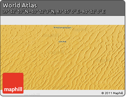 Physical 3D Map of the Area around 39° 57' 6" N, 84° 13' 29" E