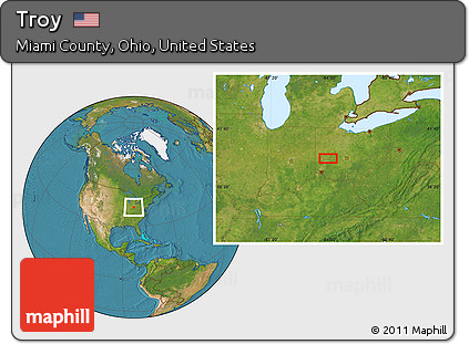Satellite Location Map of Troy